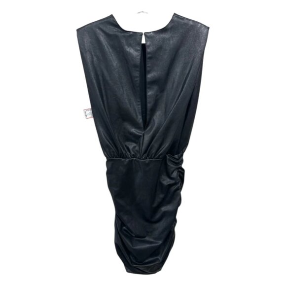 Amanda Uprichard Clifton Faux Leather Ruched Open-Back Dress Black XS - Picture 7 of 7
